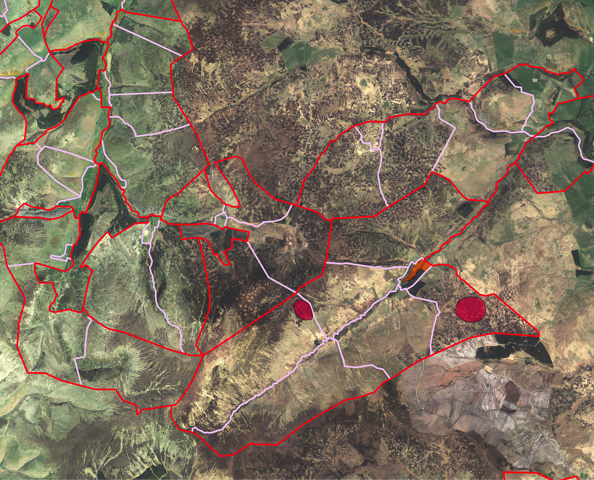 Title: Farms and hefts in the College and Harthope Valleys; Year: 2023; Place: Cheviot Hills, Scotland and England; Author: Tudor Skinner; Copyright: Durham University. Image