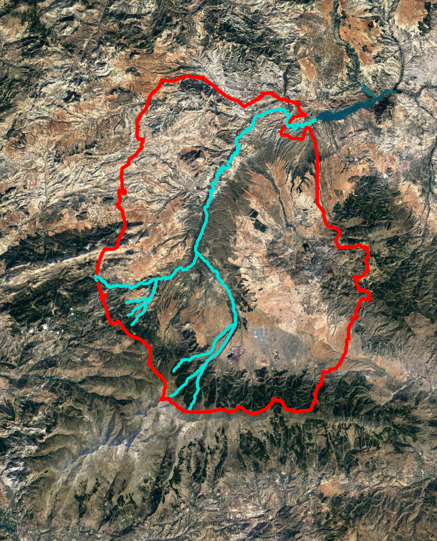Title: Study area of the Río Verde valley, with its different tributaries; Year: 2023; Place: Comarca de Guadix (Spain); Author & Copyright: MEMOLab Image
