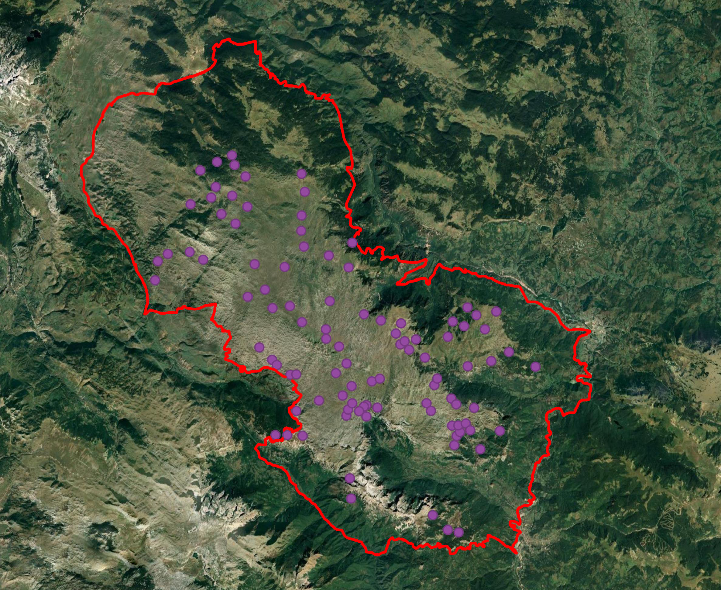 Title: Map of main katuns of Sinjajevina; Year: 2023; Place: Sinja(je)vina (Montenegro); Author & Copyright: IRIS project Image