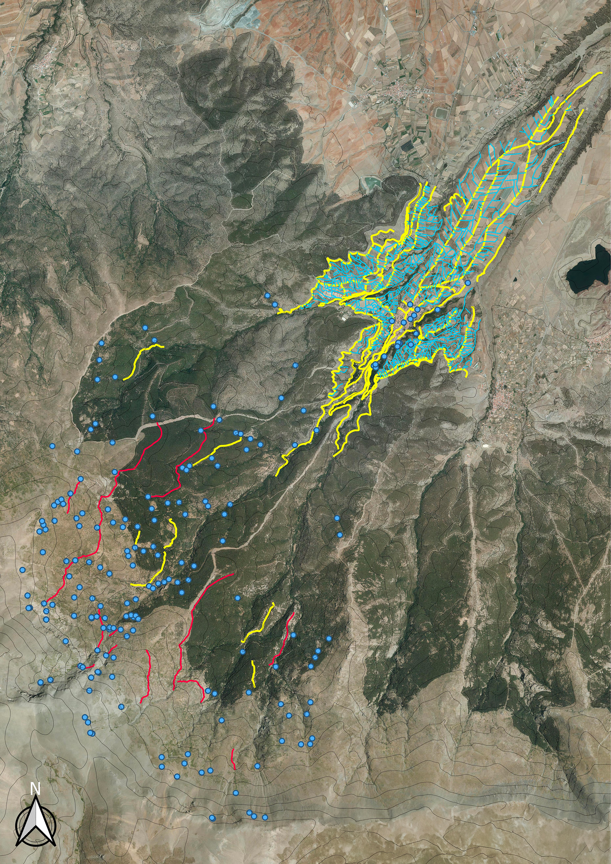 Title: Map of the irrigation systems and springs of Jérez del Marquesado; Year: 2023; Place: Jérez del Marquesado (Spain); Author & Copyright: José Abellán Santisteban Image